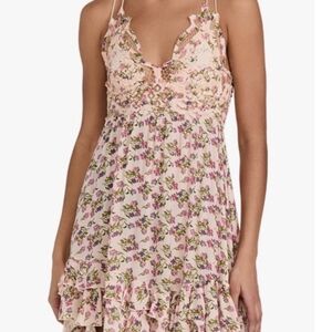 Fp One By Free People Pink Petal Floral Adella Slip Dress Size Medium